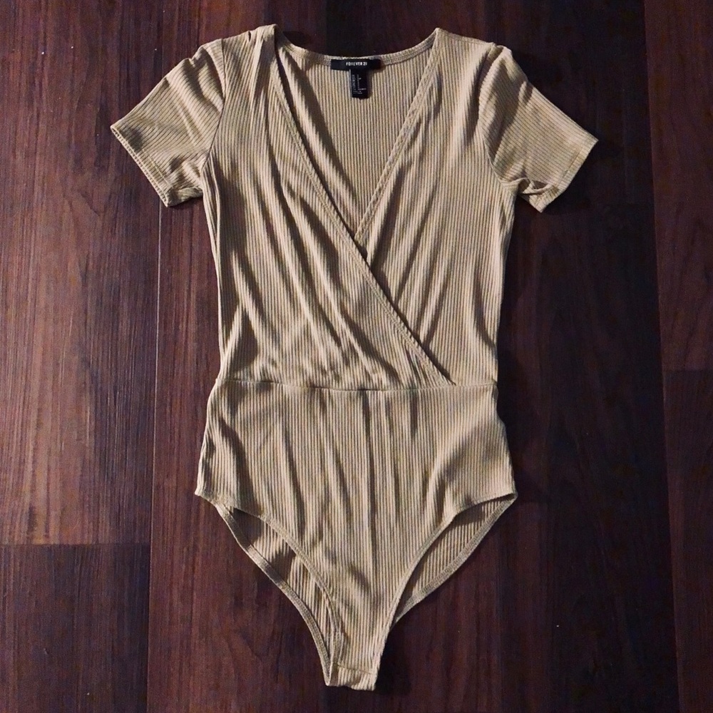 Short Sleeve, Deep V Neck Bodysuit
